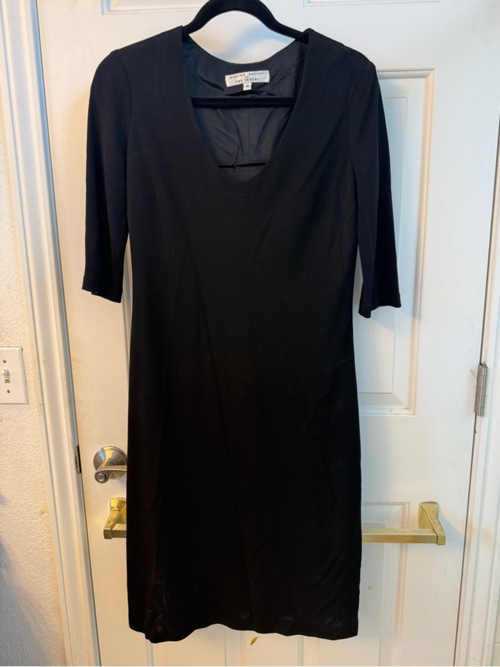 Andrea Polizzi for Rex Lester Classic Black Scoop Neck Women's Dress
